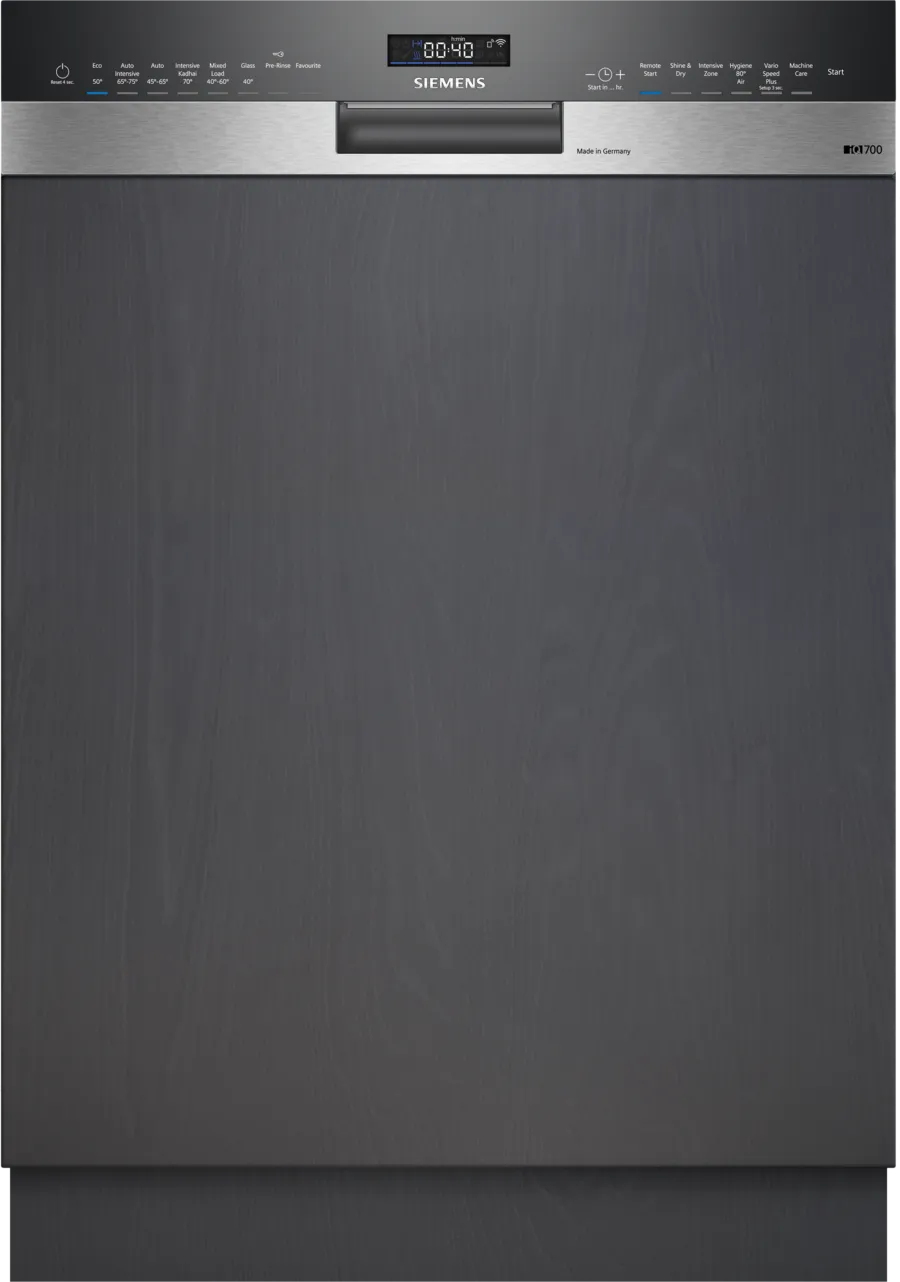 iQ700 semi-integrated dishwasher 60 cm Stainless steel