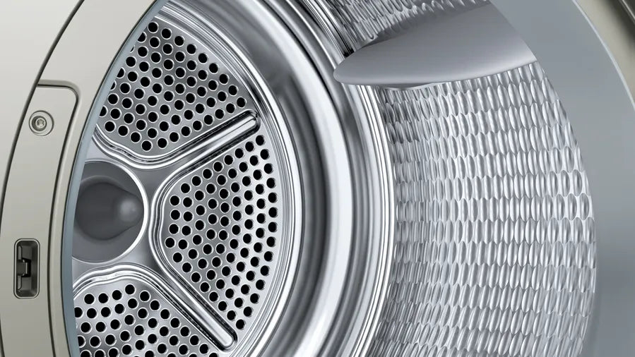 iQ500 condenser tumble dryer 9 kg Silver inox