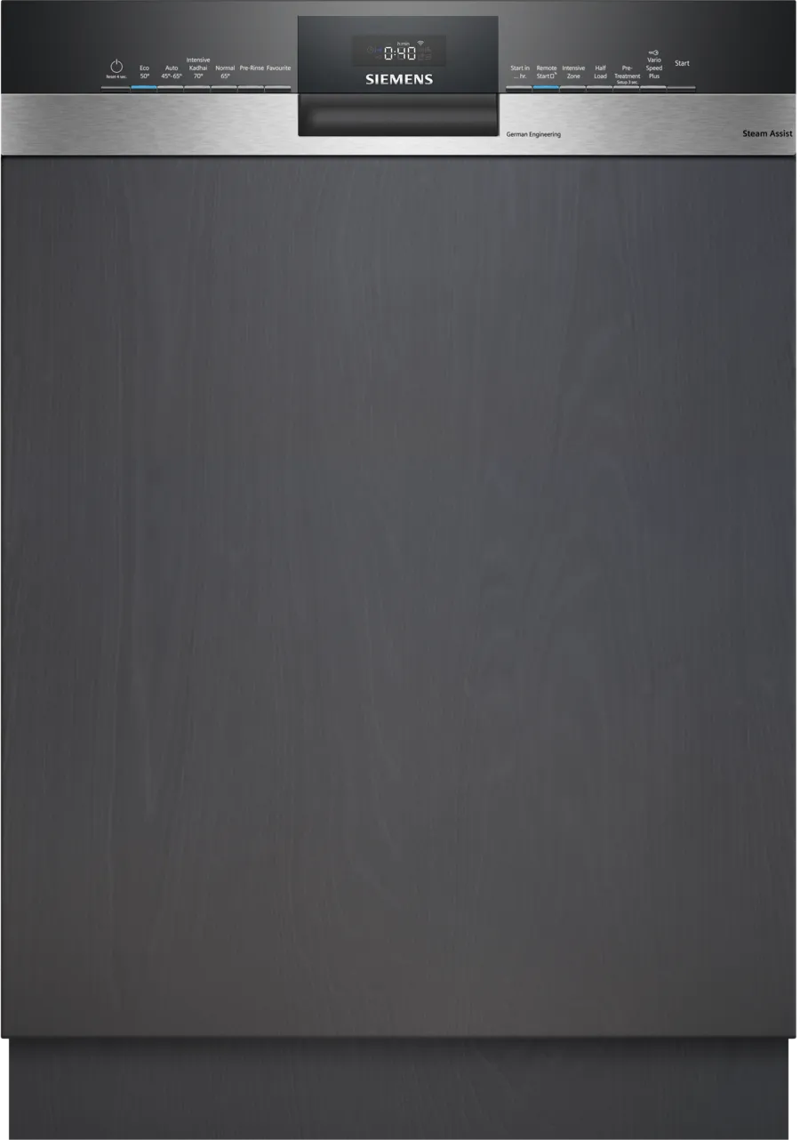 iQ500 semi-integrated dishwasher 60 cm Stainless steel