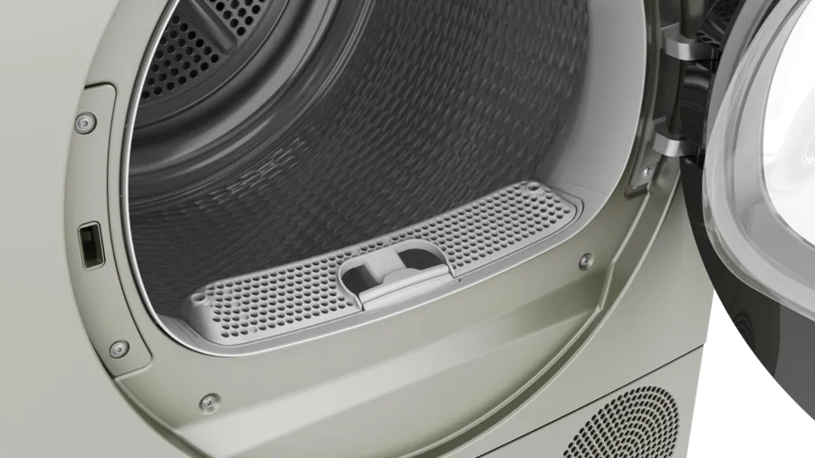 iQ500 condenser tumble dryer 9 kg Silver inox