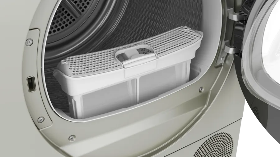 iQ500 condenser tumble dryer 9 kg Silver inox