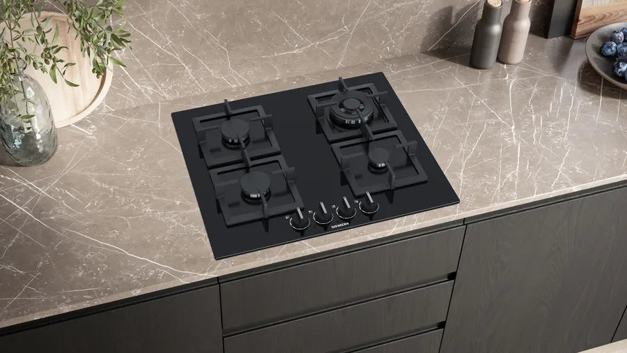 iQ500 Gas hob 60 cm Tempered glass, Black