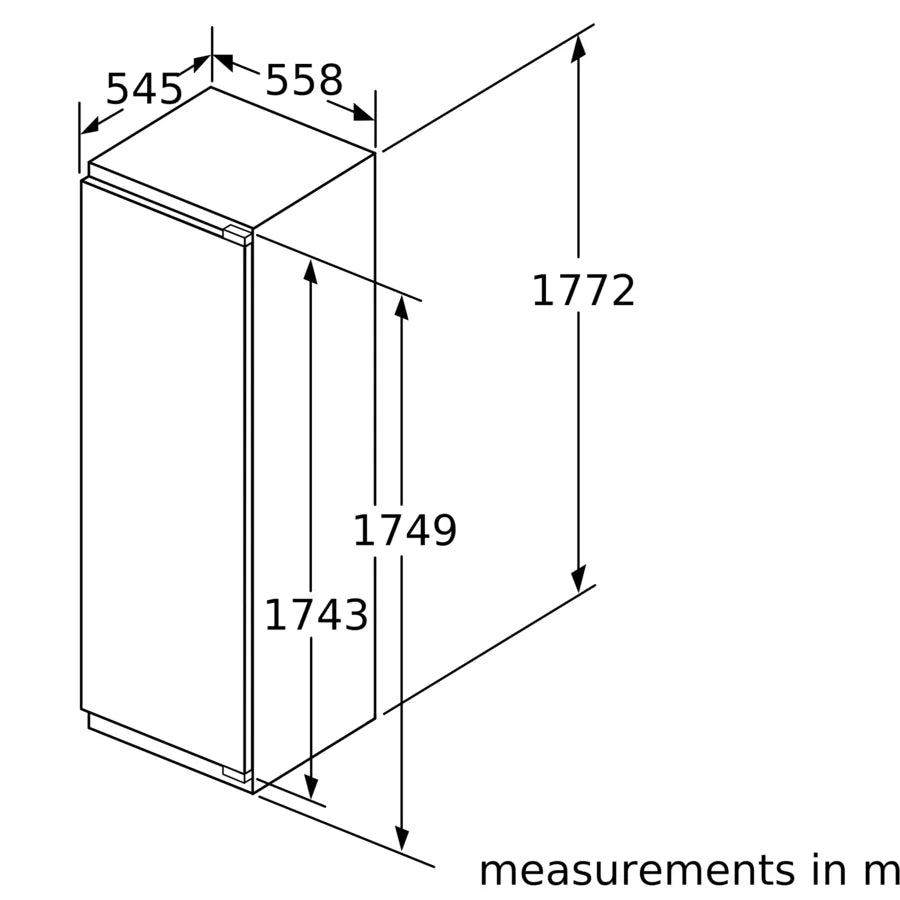 iQ700 built-in freezer 177.2 x 55.8 cm soft close flat hinge