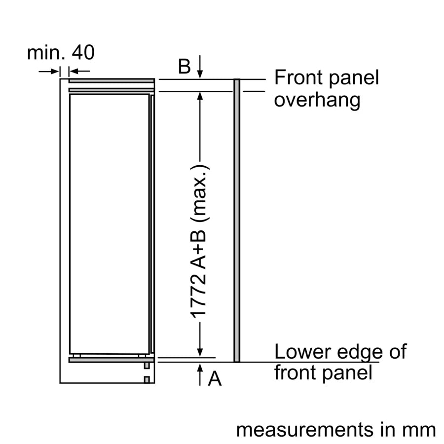 iQ700 built-in freezer 177.2 x 55.8 cm soft close flat hinge