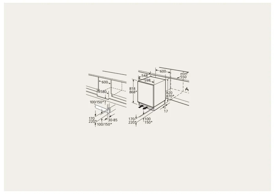 iQ100 82 x 60 cm flat hinge